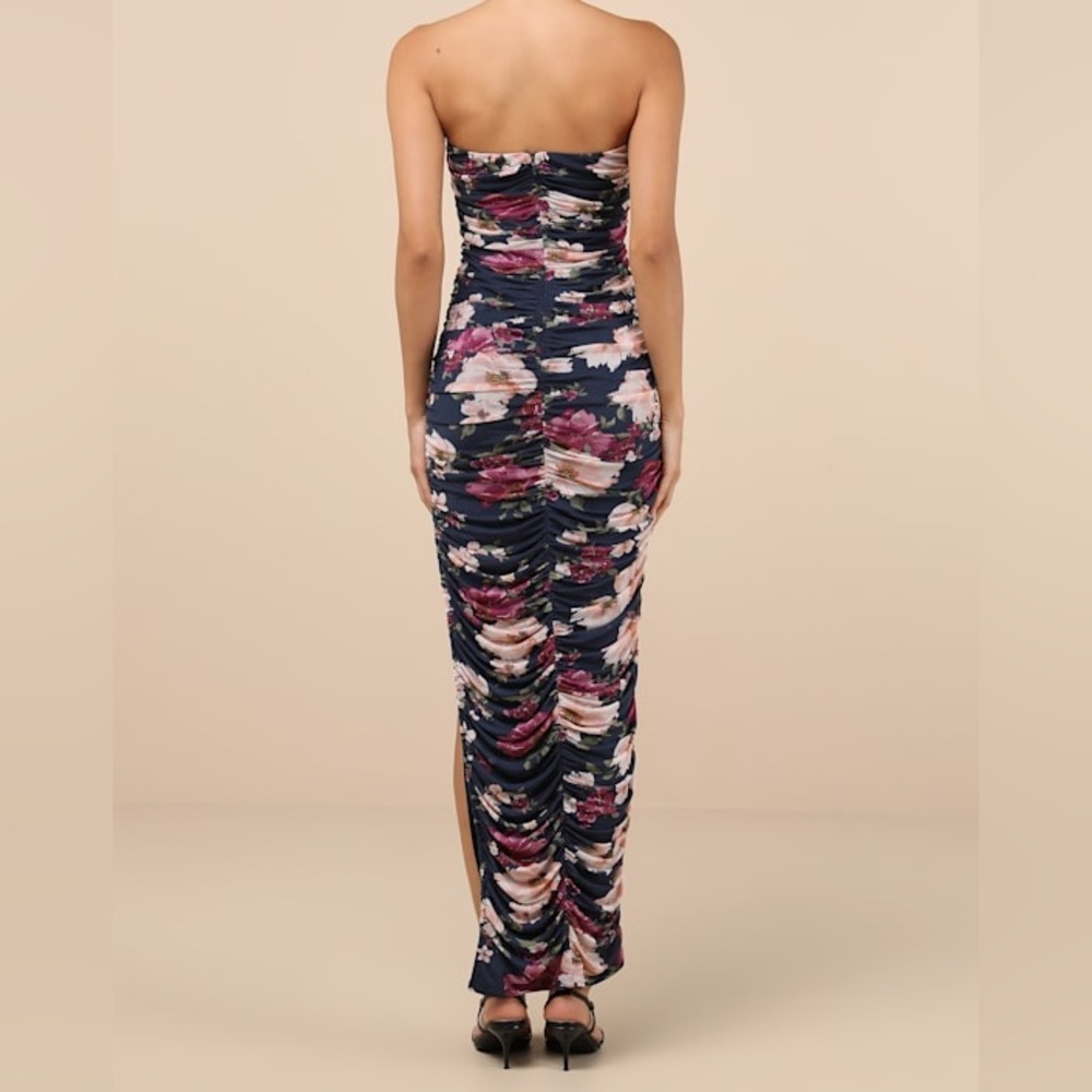 Lulus Averie Strapless Floral Maxi Dress M NWT Wedding Guest Formal - Picture 3 of 7